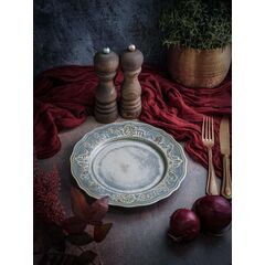 Тарелка мелкая d 21 см, h 2,4 см, фарфор, Vintage, Casa di fortuna