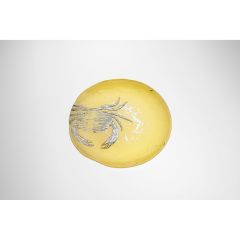 Тарелка 21,5 см, цвет пастельно-желтый с серебристым узором, MonoCrab, Casa di fortuna