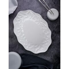 Блюдо овальное 36x26 см, h 3 см, костяной фарфор, Origami, Casa di fortuna