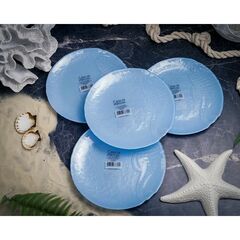 Набор обеденных тарелок 22 см SeaHorse, 4 шт., цвет пастельно-голубой, Casa di fortuna