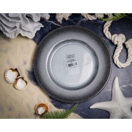 Тарелка 28,5 см, цвет жемчужно-белый/мерцающе-черный, Shinning,, Casa di fortuna