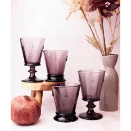 Набор из 2-х стаканов O/F 260 мл (арт 612108) и  2-х бокалов 240 мл (арт 611008), серия ABEILLE AUBERGINE, La Rochere