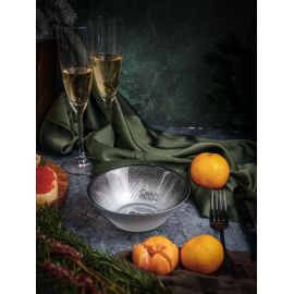 Салатник 14 см, цвет жемчужно-белый/мерцающе-черный, Shinning, Casa di fortuna