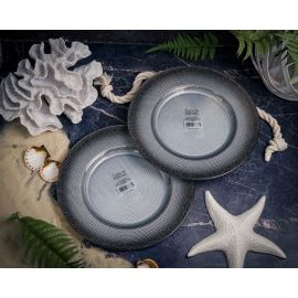 Набор обеденных тарелок 28,5 см Shinning, 2 шт., жемчужно - белый/мерцающе - чёрный, Casa di fortuna