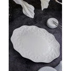 Блюдо овальное 31x22,5 см, h 2,5 см, костяной фарфор, Origami, Casa di fortuna