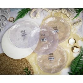 Набор обеденных тарелок 21 см Scallops, 4 шт., цвет пастельно-сиреневый, Casa di fortuna