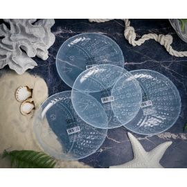 Набор обеденных тарелок 21 см Estrella De Mar, 4 шт., цвет пастельно-серый, Casa di fortuna