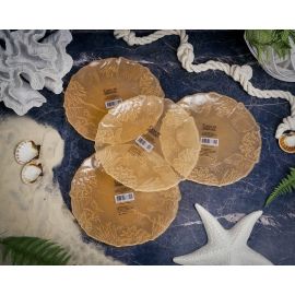 Набор обеденных тарелок 21 см Crab, 4 шт., цвет пастельно-лососевый, Casa di fortuna