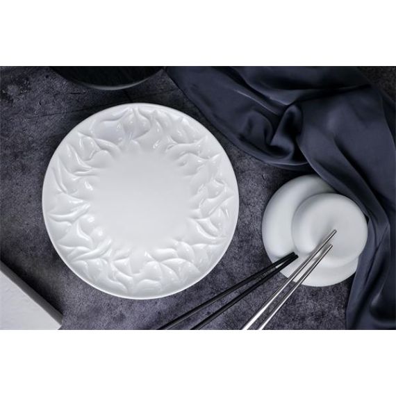 Тарелка мелкая d 20,5 см, h 2 см, костяной фарфор, Origami, Casa di fortuna, изображение 3