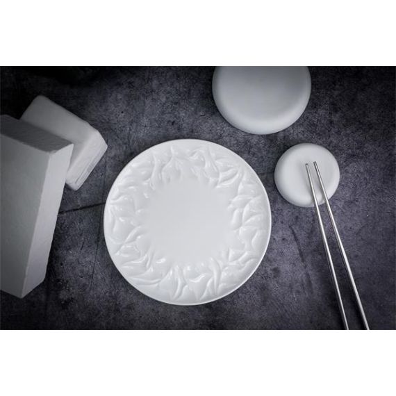 Тарелка мелкая d 20,5 см, h 2 см, костяной фарфор, Origami, Casa di fortuna, изображение 2