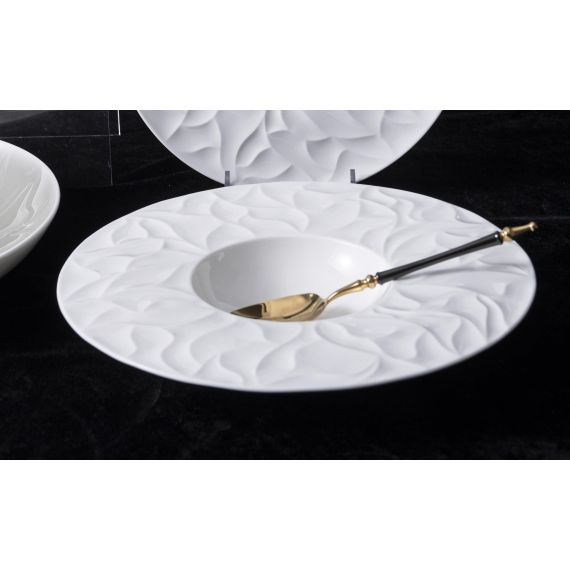 Тарелка для пасты 240 мл, d 29,3 см, h 5,2 см, костяной фарфор, Origami, Casa di fortuna