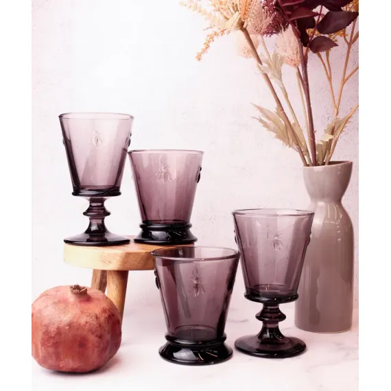 Набор из 2-х стаканов O/F 260 мл (арт 612108) и  2-х бокалов 240 мл (арт 611008), серия ABEILLE AUBERGINE, La Rochere