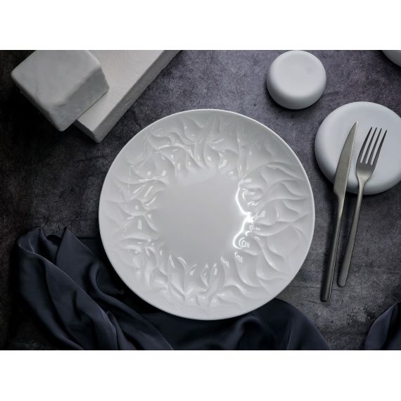 Тарелка полуглубокая 1,12 л, d 26,9 см, h 4,1 см, костяной фарфор, Origami, Casa di fortuna, изображение 2