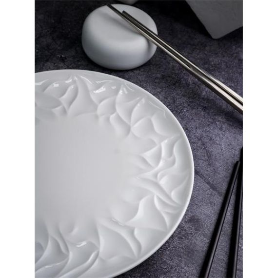 Тарелка мелкая d 20,5 см, h 2 см, костяной фарфор, Origami, Casa di fortuna, изображение 5