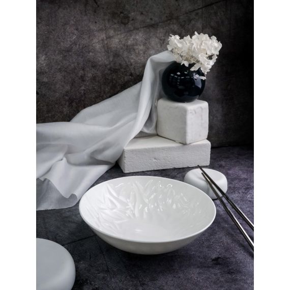 Салатник 850 мл, d 19,5 см, h 6 см, костяной фарфор, Origami, Casa di fortuna