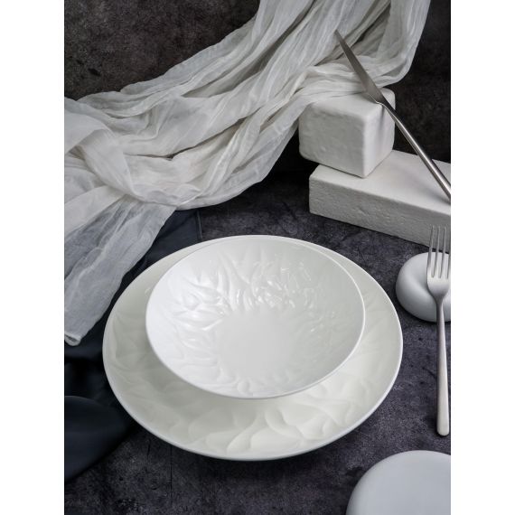 Салатник 850 мл, d 19,5 см, h 6 см, костяной фарфор, Origami, Casa di fortuna, изображение 8