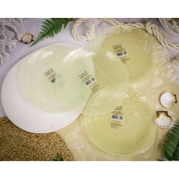 Набор обеденных тарелок 21,5 см Coralina, 4 шт., цвет пастельно-желтый, Casa di fortuna